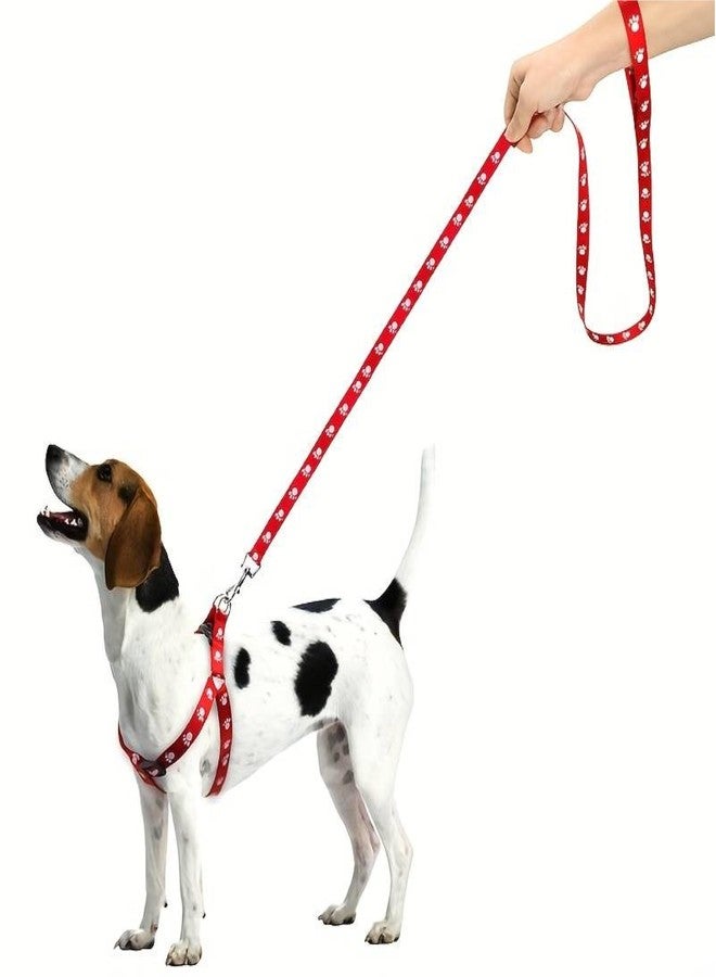 KsPups 15 mm Paw Print Nylon Puppy Harness & Leash Set for Small & Medium Dogs (Color As Per Available) - Pack of (Harness + Leash) (A2) - Image 1